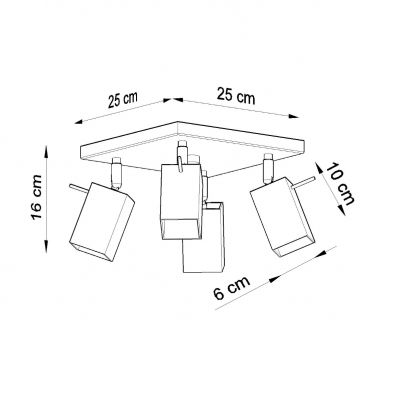 Plafon MERIDA 4 czarny (SL.0102)